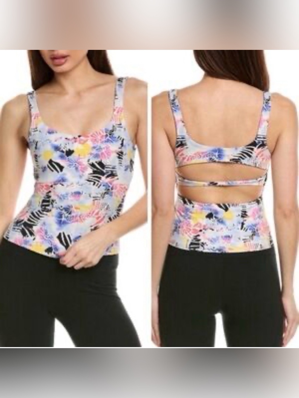 FP Movement by Free People Pastel Floral Strappy-Back Tank